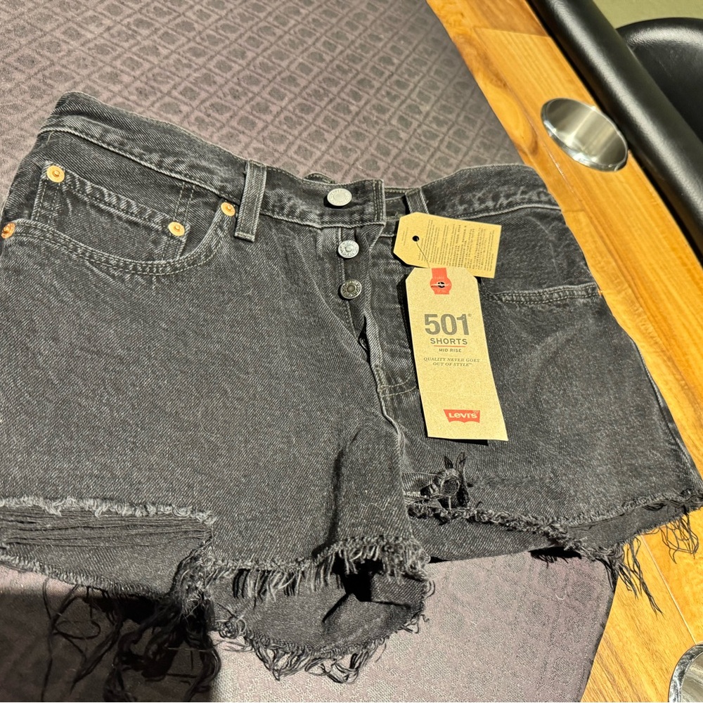 Levi's Women's Charcoal Jean Shorts